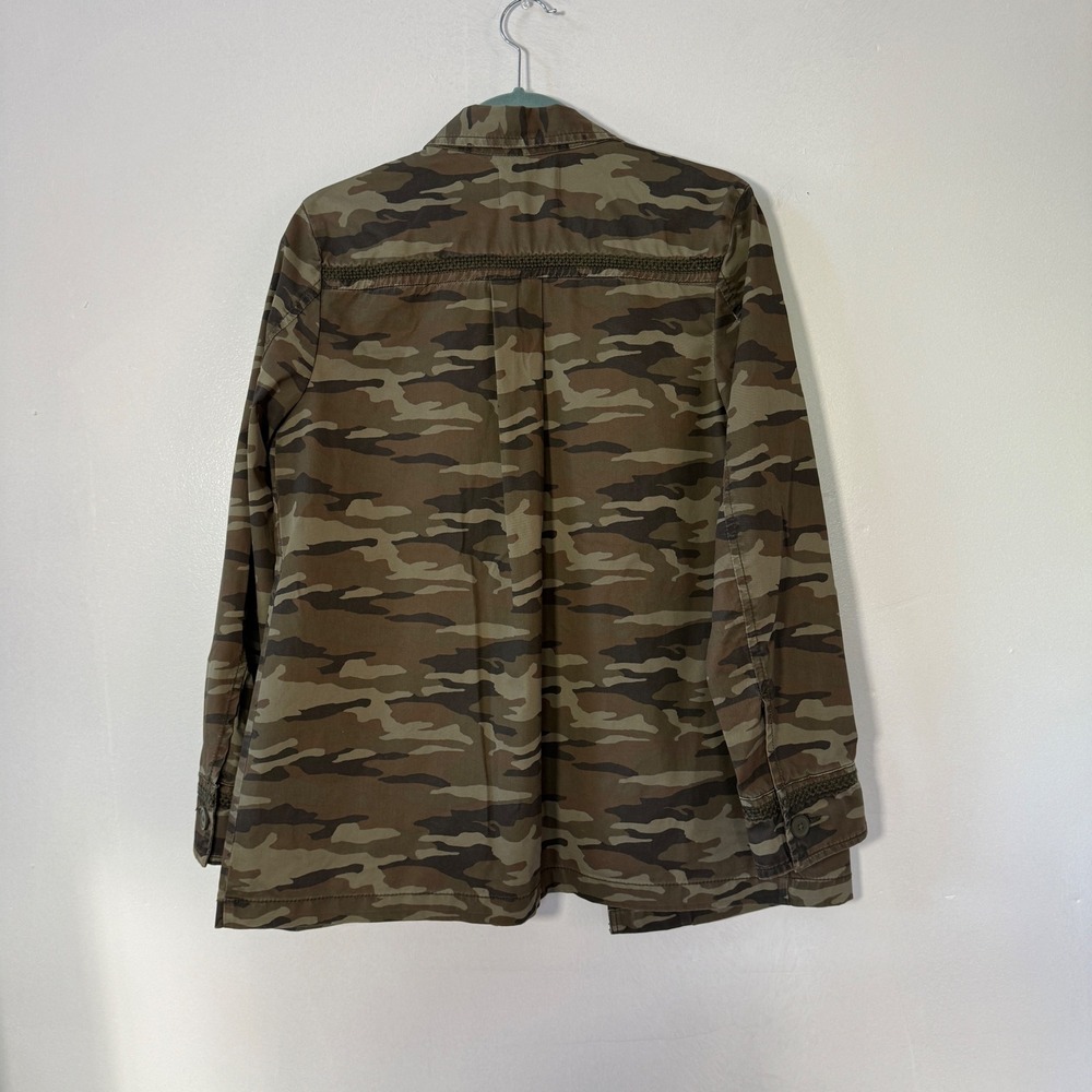 Caslon Green Cotton Blend Camo Print Utility Shirt Jacket - Picture 4 of 4